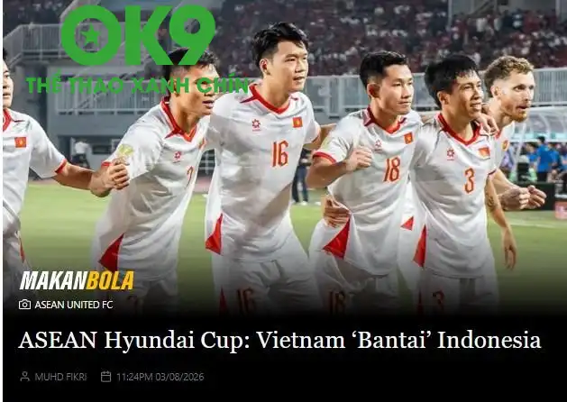 Truyền thông Malaysia cực kỳ ấn tượng với chiến thắng 3-0 của Việt Nam trước Indonesia. Truyền thông Malaysia cực kỳ ấn tượng với chiến thắng 3-0 của Việt Nam trước Indonesia.